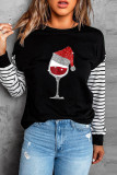 Grey Casual Print Patchwork O Neck Tops