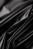 Black Sexy Solid Fold Skinny High Waist Pencil Solid Color Bottoms