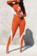 Orange Casual Sportswear Print Patchwork O Neck Long Sleeve Two Pieces