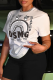 White Street Daily Print Patchwork Letter O Neck T-Shirts