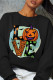 Black Street Vintage Print Patchwork O Neck Tops