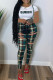Ink Green Fashion Casual Print Basic O Neck Short Sleeve Two Pieces