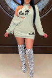 Pink Casual Letter Print Basic O Neck Long Sleeve Two Pieces