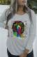 Grey Vintage Simplicity Patchwork O Neck Tops