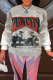 Grey Street Print Patchwork O Neck Tops