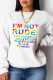 White Casual Daily Gradual Change Print Letter O Neck Tops