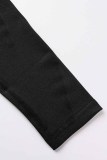 Black Sexy Casual Solid Hollowed Out O Neck Tops