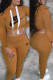 Brown Casual Print Letter Hooded Collar Long Sleeve Two Pieces