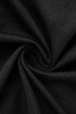 Black Sexy Casual Solid Hollowed Out O Neck Tops