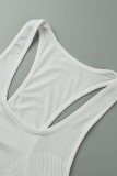 White Sexy Casual Print Backless U Neck Sleeveless Two Pieces