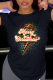 Black Street Simplicity Print Letter O Neck T-Shirts