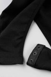 Black Sexy Casual Print Basic Half A Turtleneck Skinny Romper