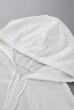Green Casual Solid Patchwork Zipper Hooded Collar Long Sleeve Two Pieces