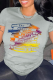 Grey Street Simplicity Print Patchwork Letter O Neck T-Shirts
