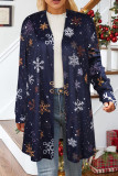 Red Casual Print Cardigan Outerwear