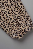 Powder White Casual Living Print Patchwork Hooded Collar Regular Jumpsuits
