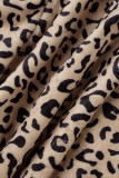 Powder White Casual Living Print Patchwork Hooded Collar Regular Jumpsuits