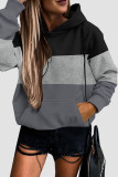 Pink Casual Print Patchwork Hooded Collar Tops
