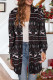 Black Casual Print Cardigan Outerwear