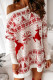 White Casual Print Basic O Neck Long Sleeve Dresses