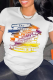 White Street Simplicity Print Patchwork Letter O Neck T-Shirts