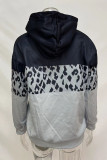 Pink Casual Print Patchwork Hooded Collar Tops