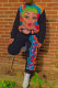 Black Casual Street Print Patchwork O Neck Long Sleeve Two Pieces