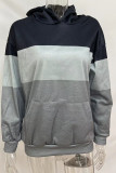 Pink Casual Print Patchwork Hooded Collar Tops
