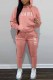 Peach Street Print Letter Hooded Collar Long Sleeve Two Pieces