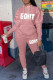 Pink Casual Sportswear Print Patchwork O Neck Long Sleeve Two Pieces