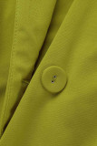 Purple Casual Solid Bandage Patchwork Buckle Turndown Collar Outerwear