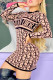 Pink Street Letter Patchwork O Neck One Step Skirt Dresses