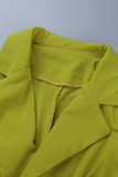Purple Casual Solid Bandage Patchwork Buckle Turndown Collar Outerwear