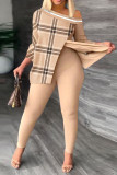 Black Sexy Daily Print Patchwork Slit Two Pieces