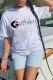 White Street Daily Print Patchwork Letter O Neck T-Shirts