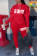 Red Casual Sportswear Print Patchwork O Neck Long Sleeve Two Pieces