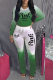 Green Street Gradual Change Fold O Neck Long Sleeve Two Pieces