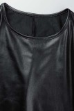 Brownness Casual Solid Basic O Neck Long Sleeve Dresses
