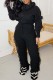 Black Casual Solid Patchwork Turtleneck Long Sleeve Two Pieces