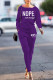 Purple Casual Street Print Patchwork O Neck Long Sleeve Two Pieces