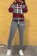 Burgundy Casual Striped Letter Hooded Collar Long Sleeve Two Pieces