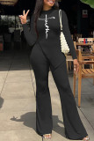 Red Casual Print Patchwork Slit O Neck Long Sleeve Two Pieces