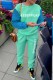 Lake Blue Casual Print Patchwork Letter O Neck Long Sleeve Two Pieces