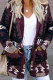 Purple Casual Patchwork Cardigan Collar Outerwear