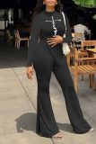 Red Casual Print Patchwork Slit O Neck Long Sleeve Two Pieces