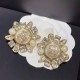 Cream White Elegant Geometric Rhinestone Earrings
