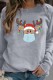 Grey Casual Print Basic O Neck Tops