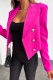 Rose Red Casual Solid Patchwork Cardigan Turn-back Collar Outerwear