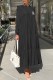 Black Vintage Print Letter O Neck A Line Dresses