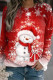 Red Casual Cartoon Print Patchwork Basic O Neck Tops